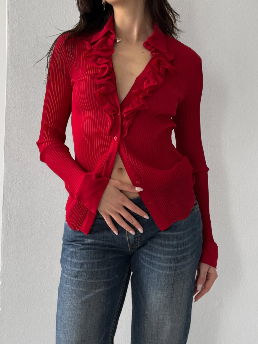 Red Tulle Shirt