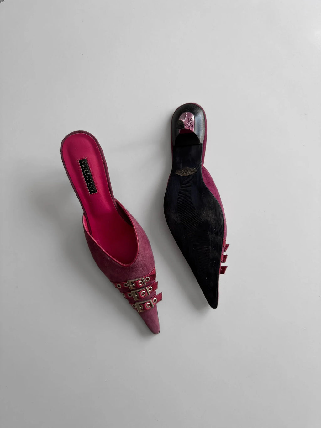 Pink Suede Heeled Shoes