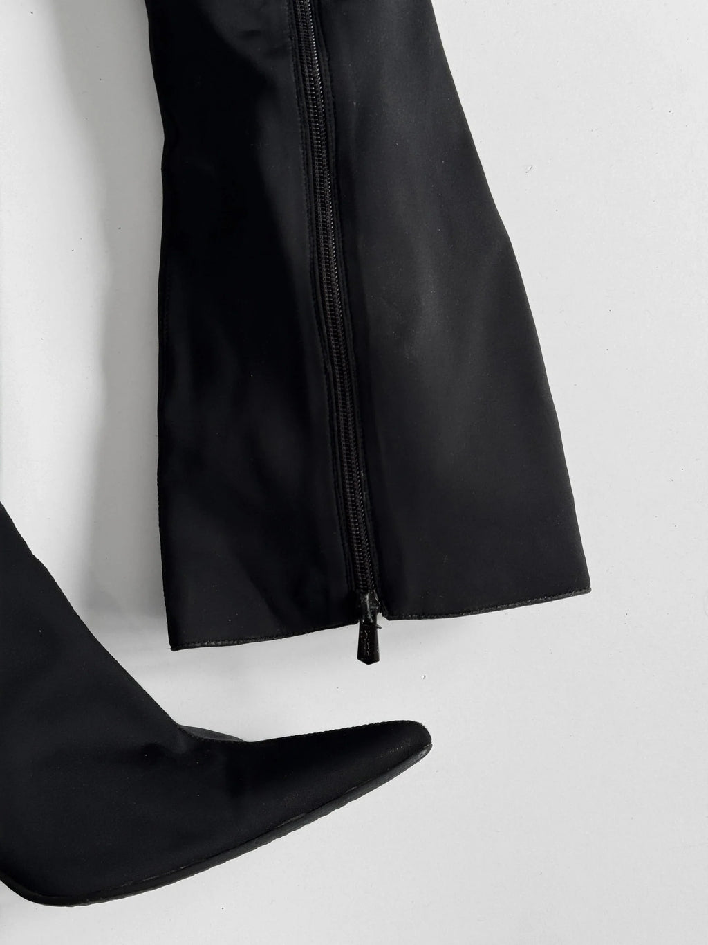 Bead-Embroidered Black Boots