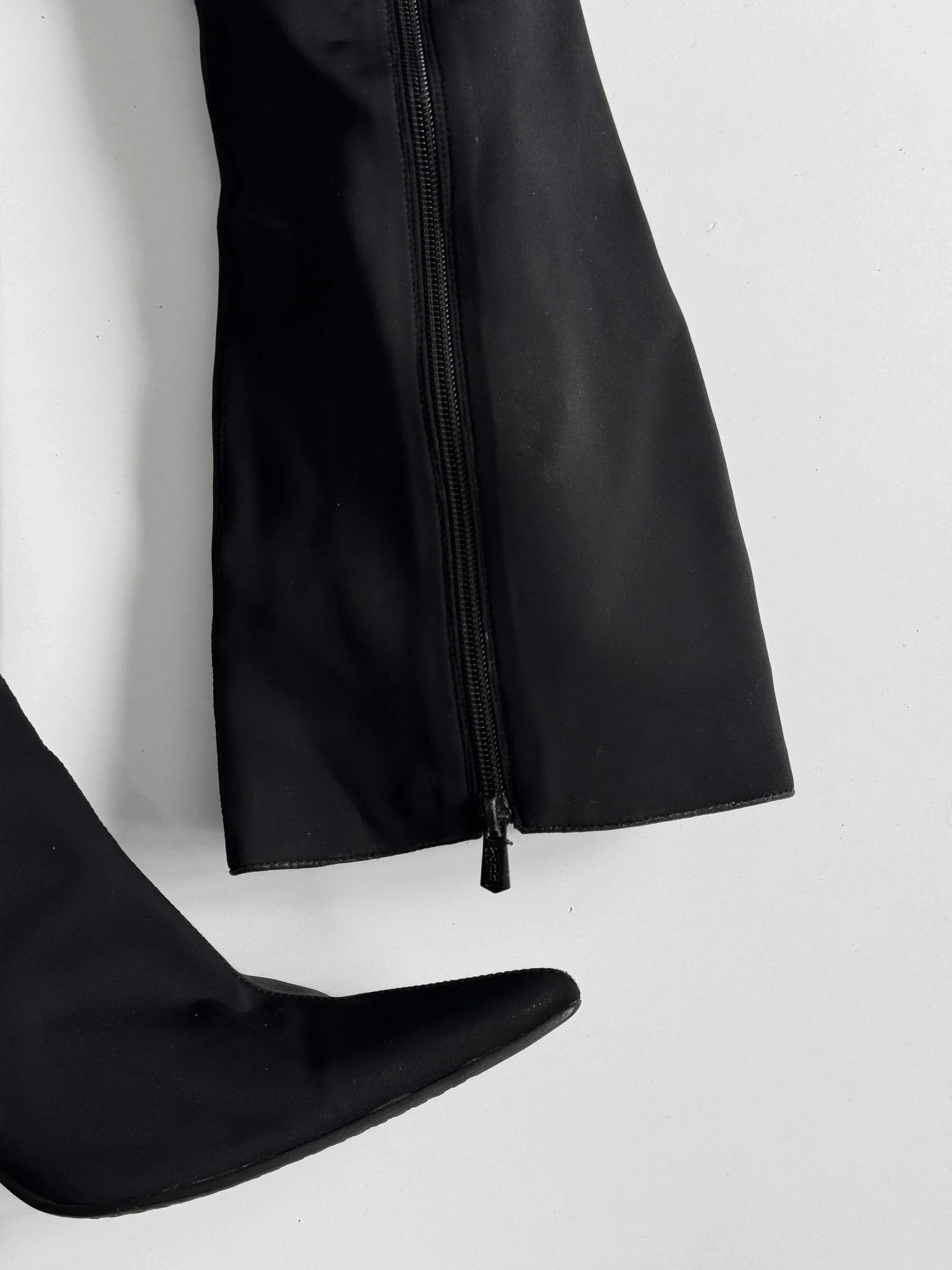 Bead-Embroidered Black Boots