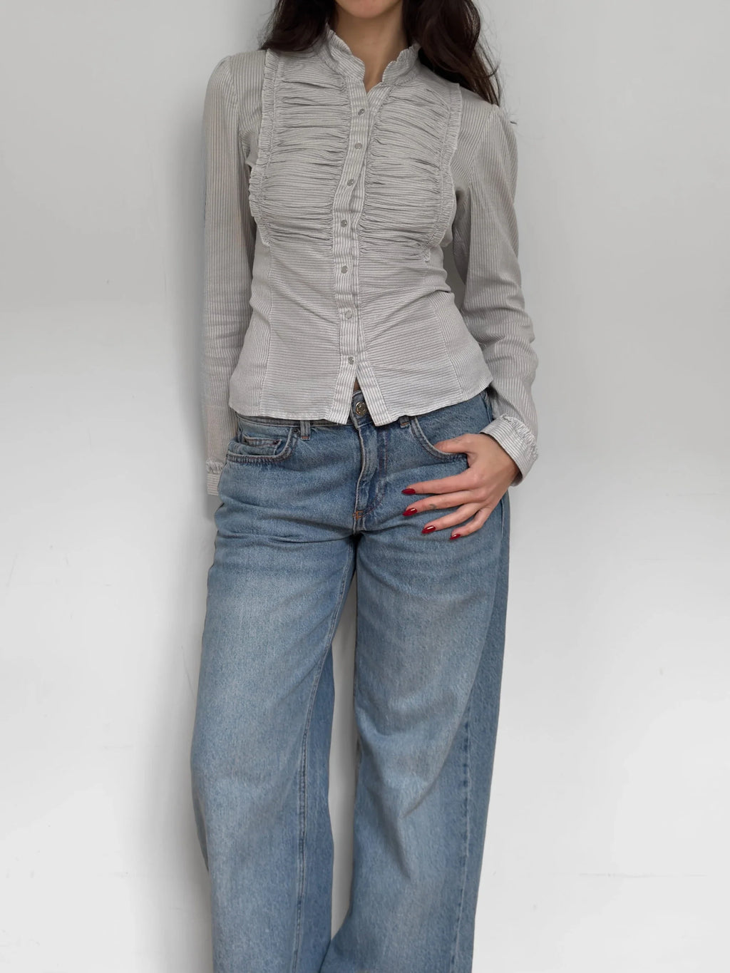Striped Draped Shirt