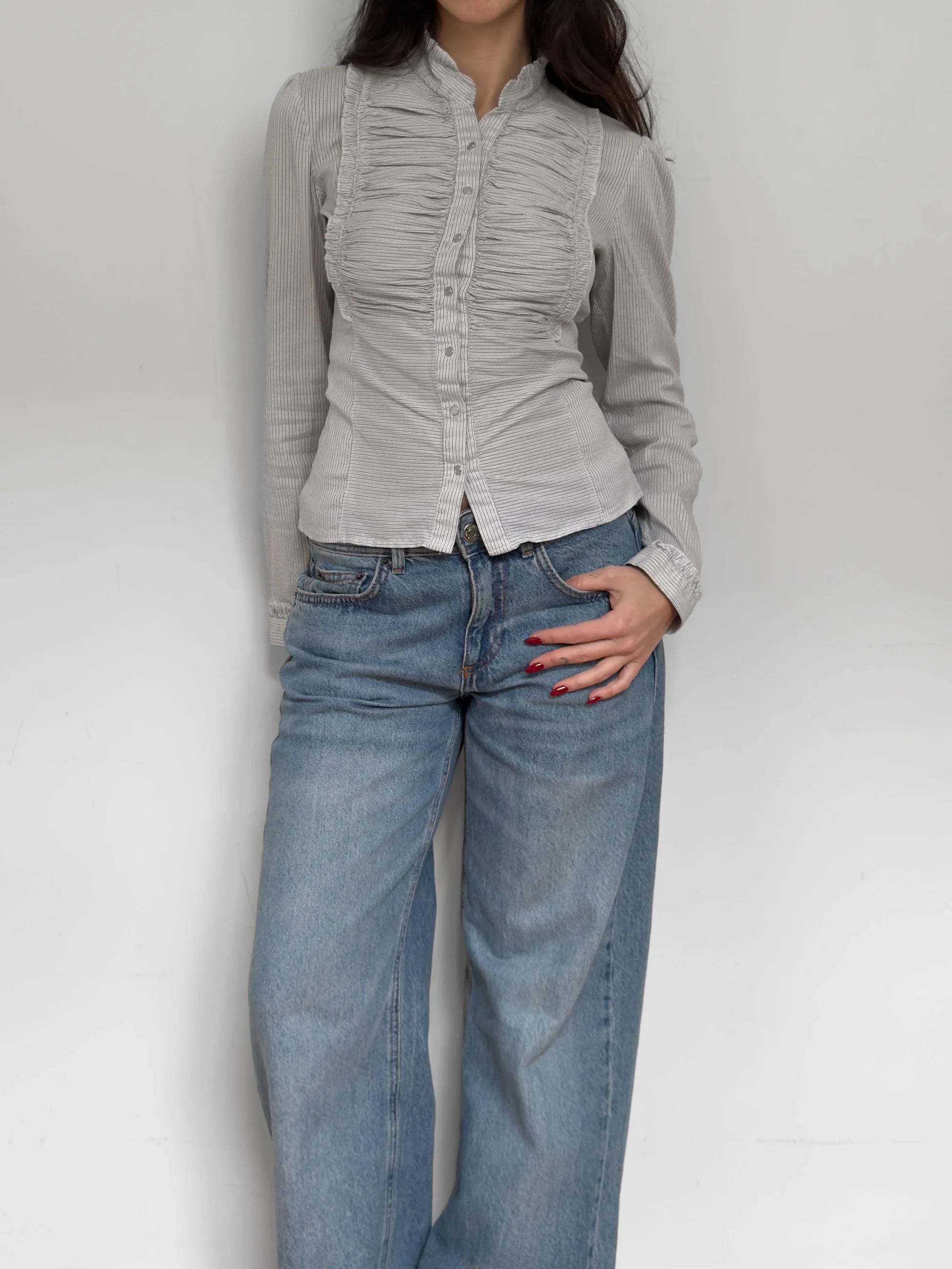 Striped Draped Shirt