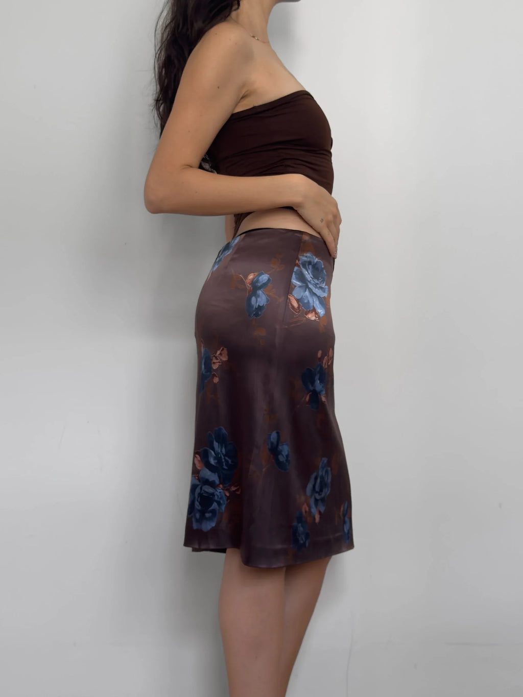 Floral Satin Skirt