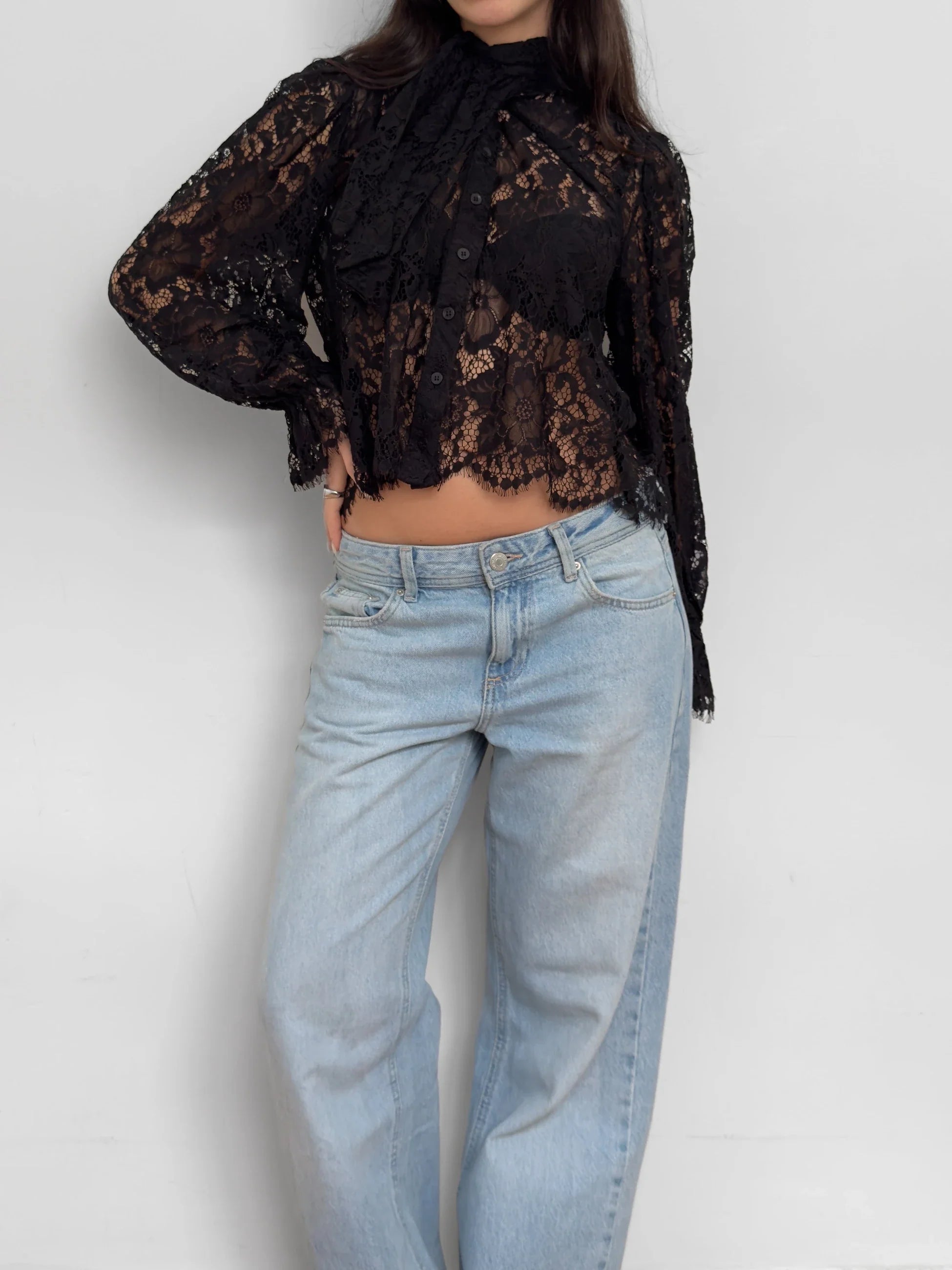 Black Guipure Shirt
