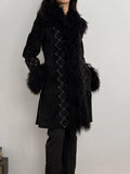 Plush-Detailed Nubuck Overcoat