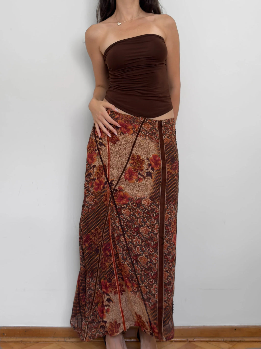Patterned Chiffon Skirt