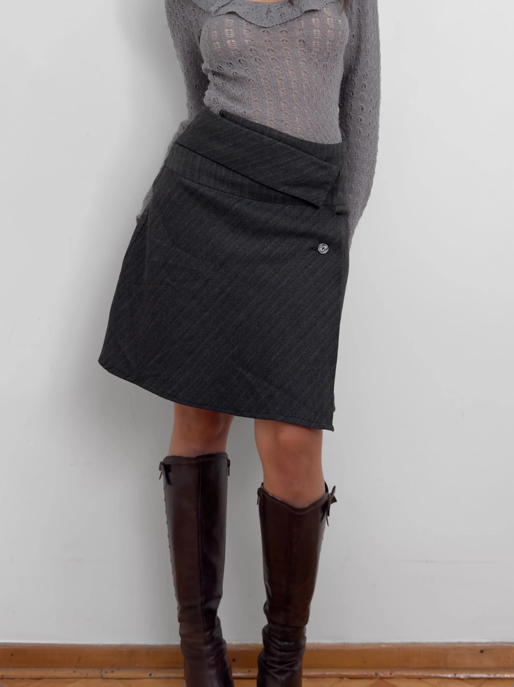 Grey Wool Skirt