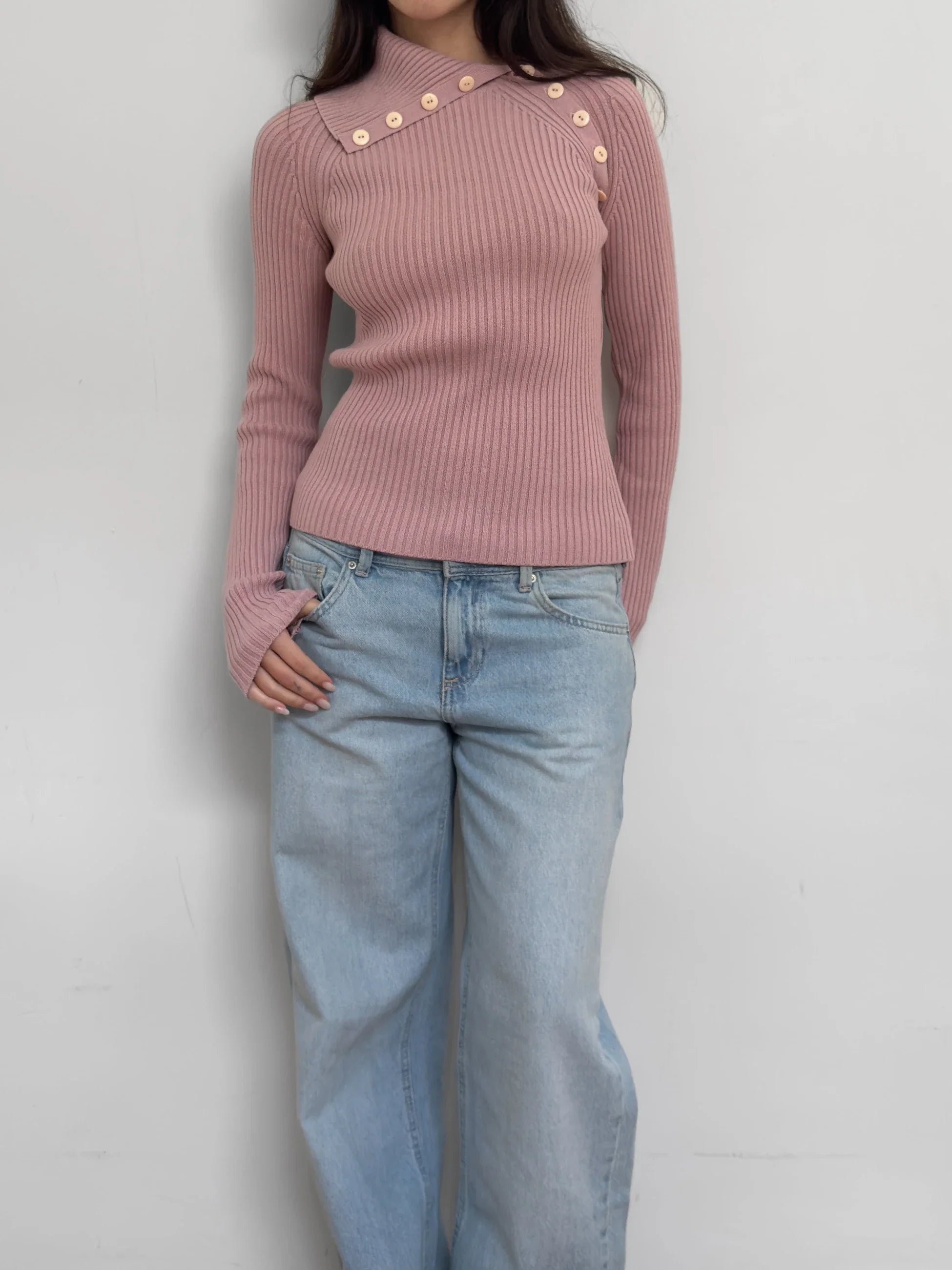 Pink Turtleneck Sweater