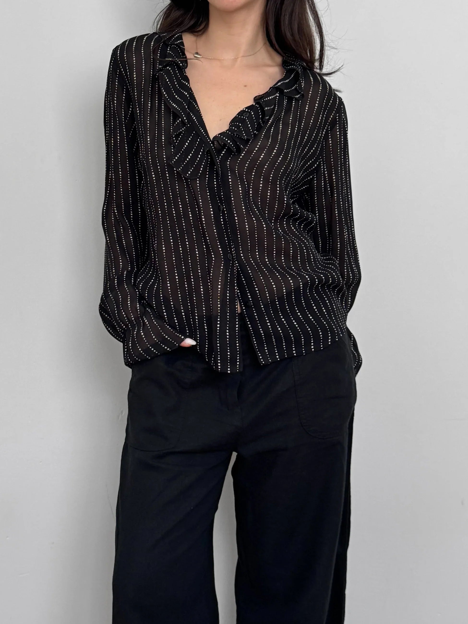 Patterned Chiffon Shirt