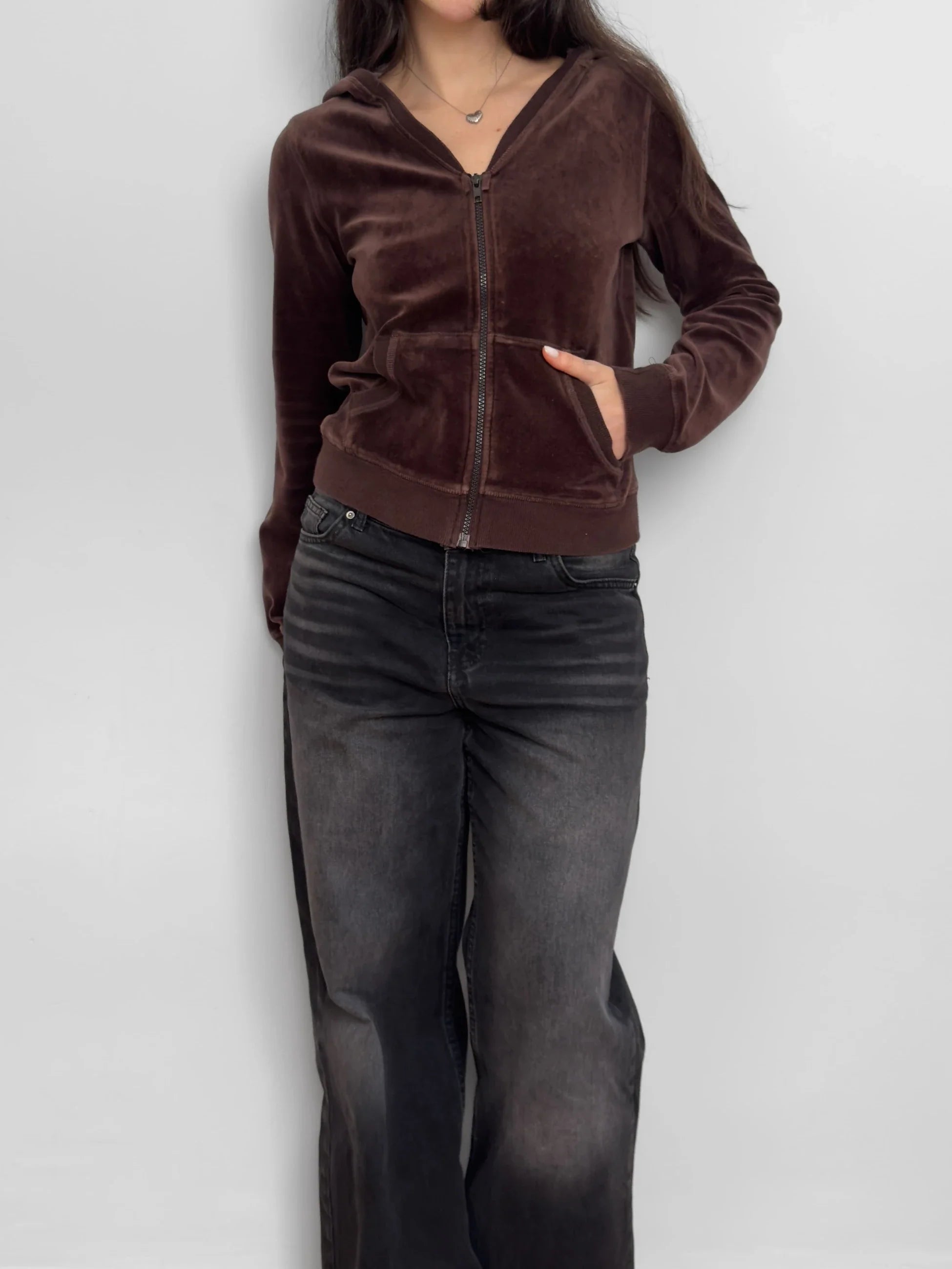 Brown Velvet Cardigan