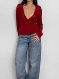Red Wool Cardigan