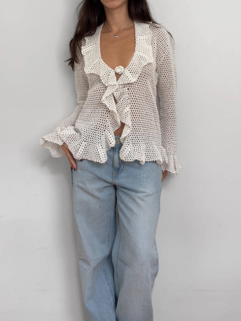 White Knit Cardigan