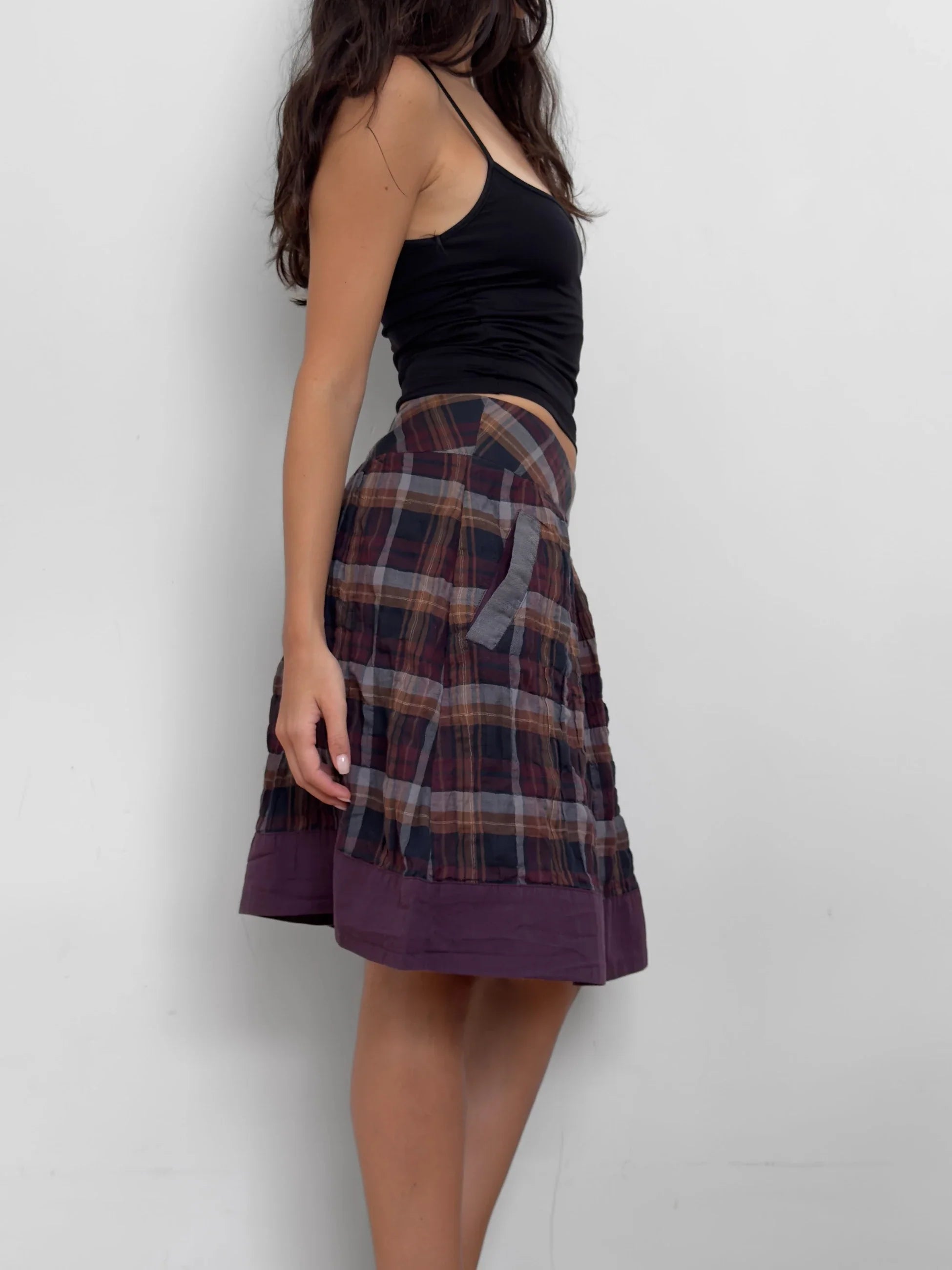 Checked Midi Skirt