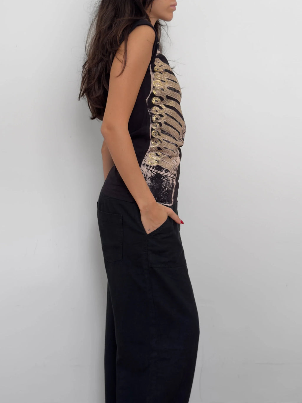 Black Print T-Shirt