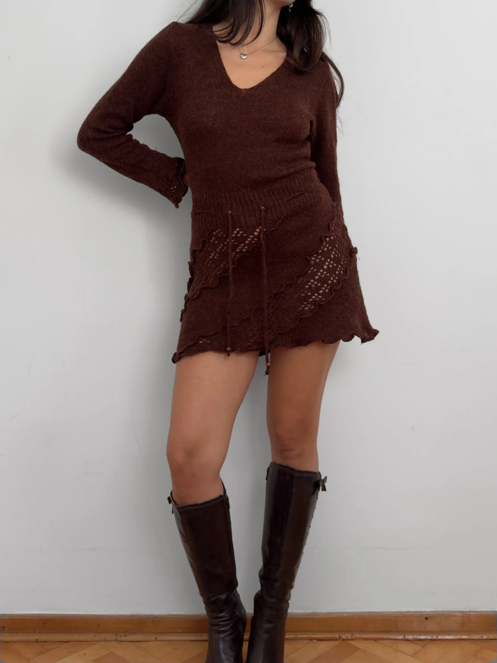 Brown Knit Dress