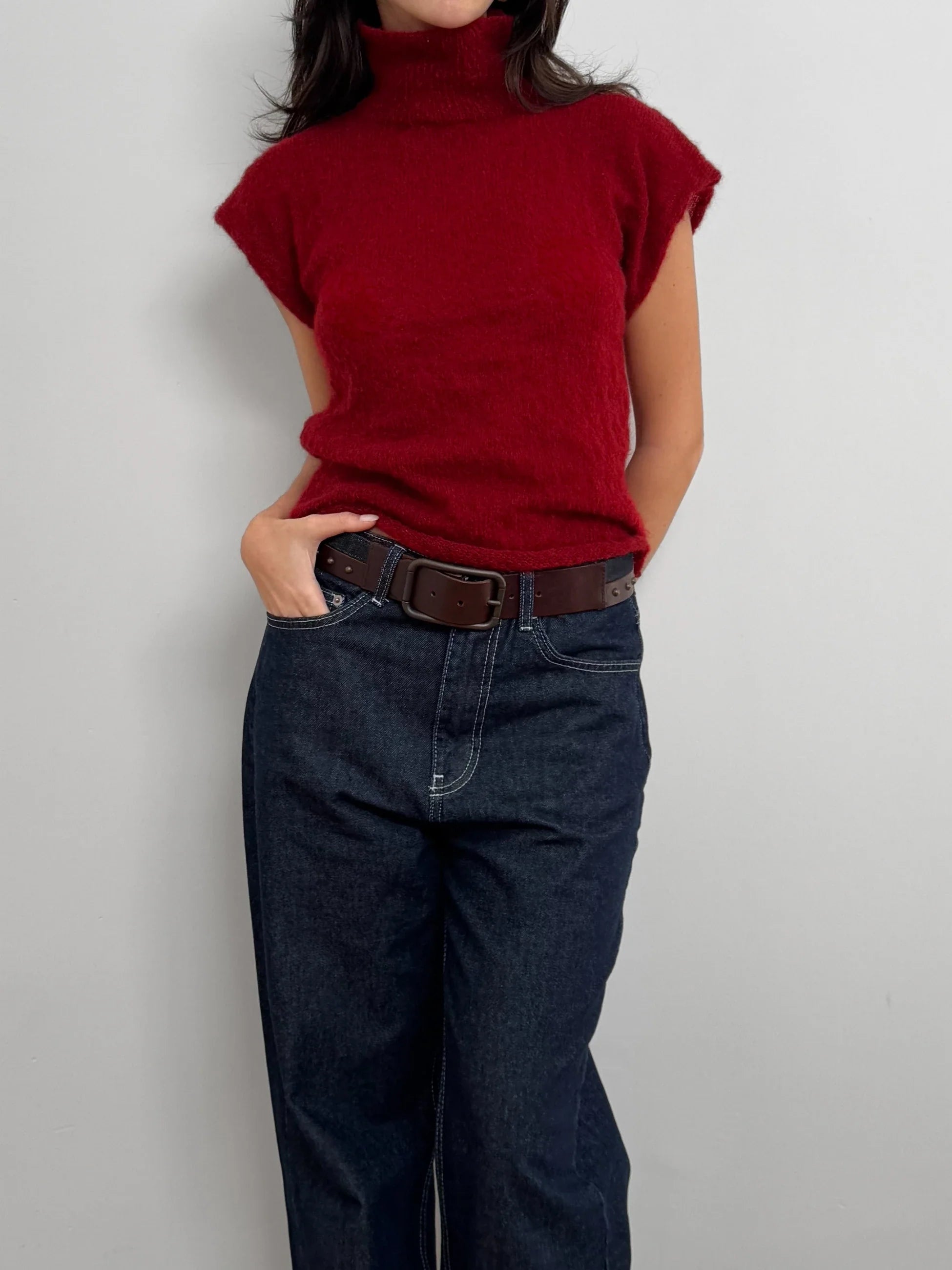 Hand-Knit Mohair Pullover