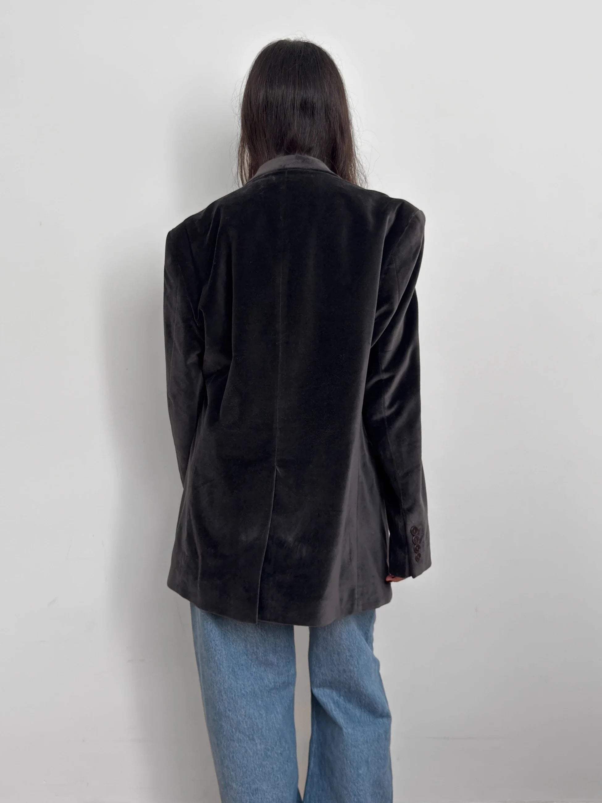 Anthracite Velvet Blazer