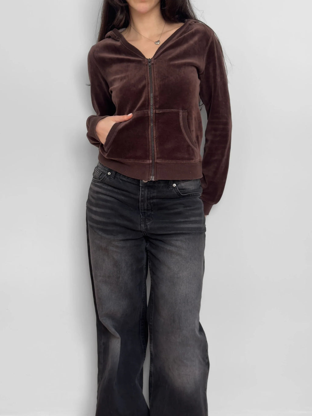Brown Velvet Cardigan