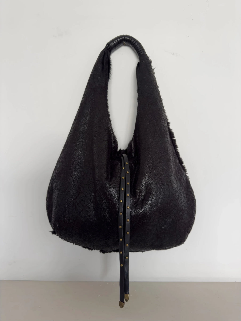 Fur-Trimmed Shoulder Bag