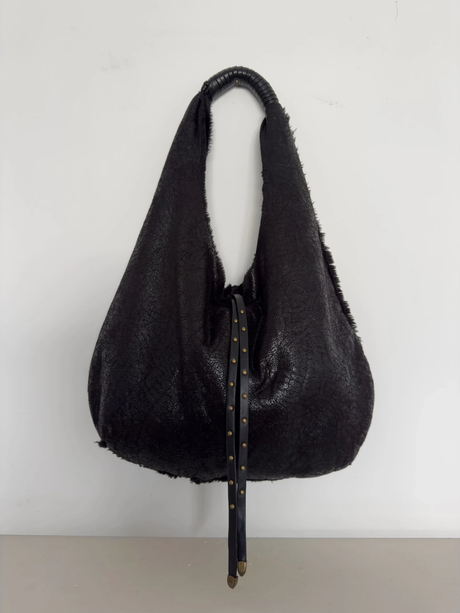 Fur-Trimmed Shoulder Bag