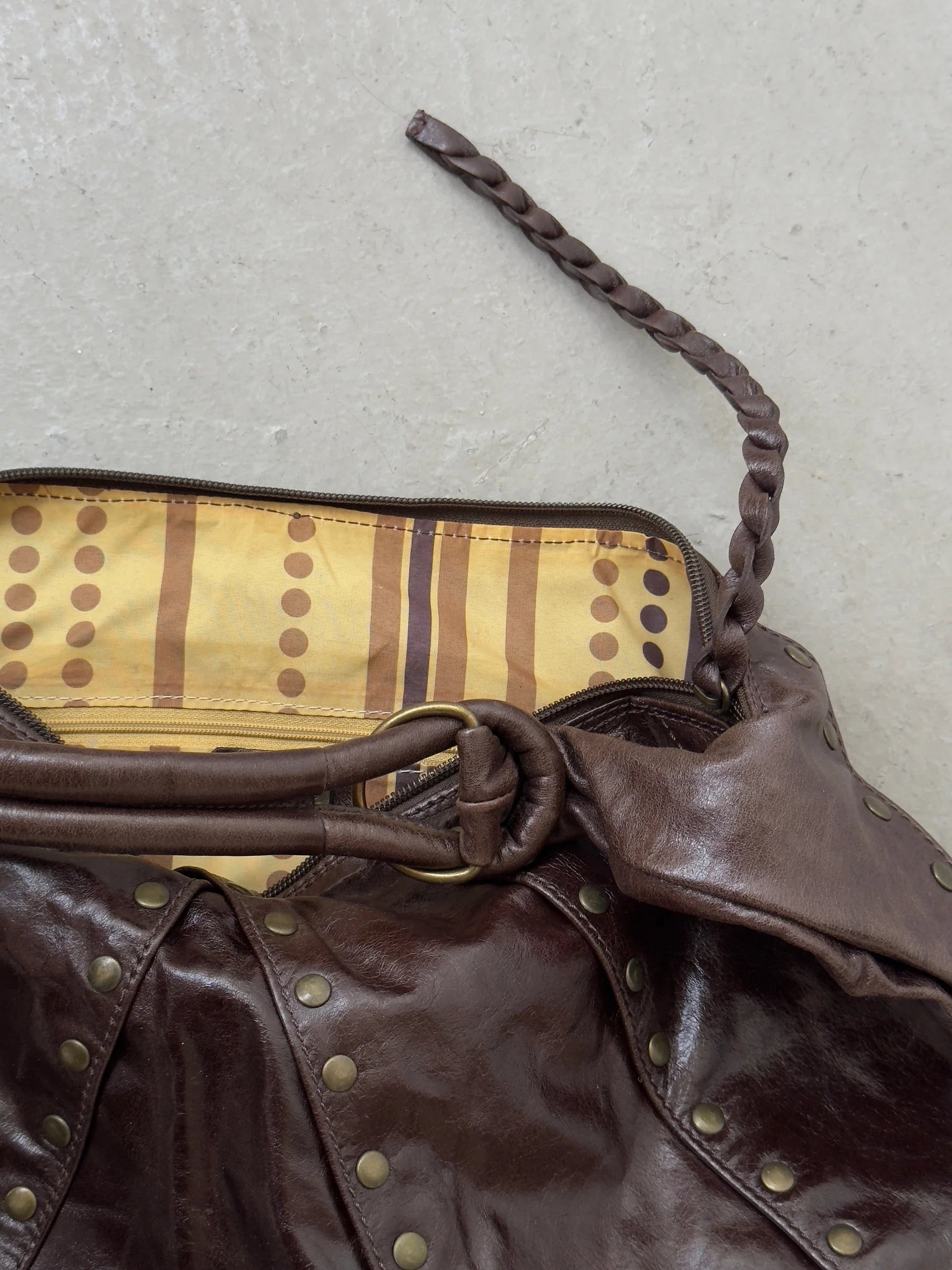 Vakko Leather Hobo Bag