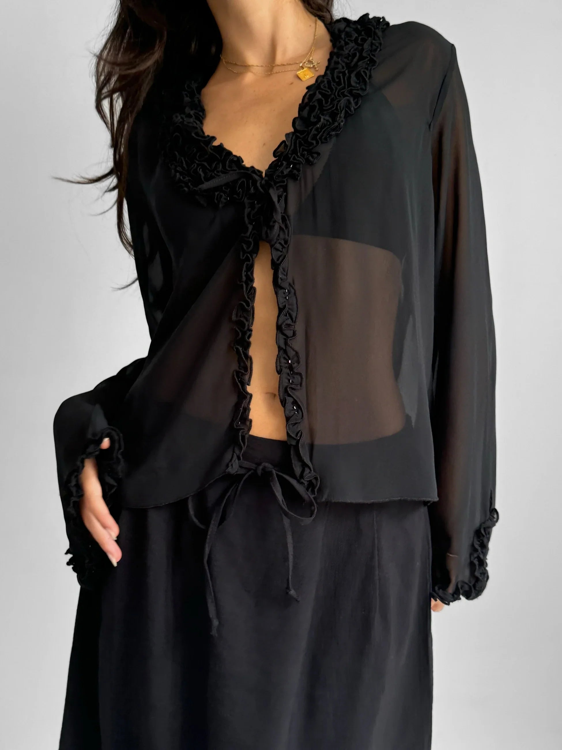 Black Chiffon Blouse