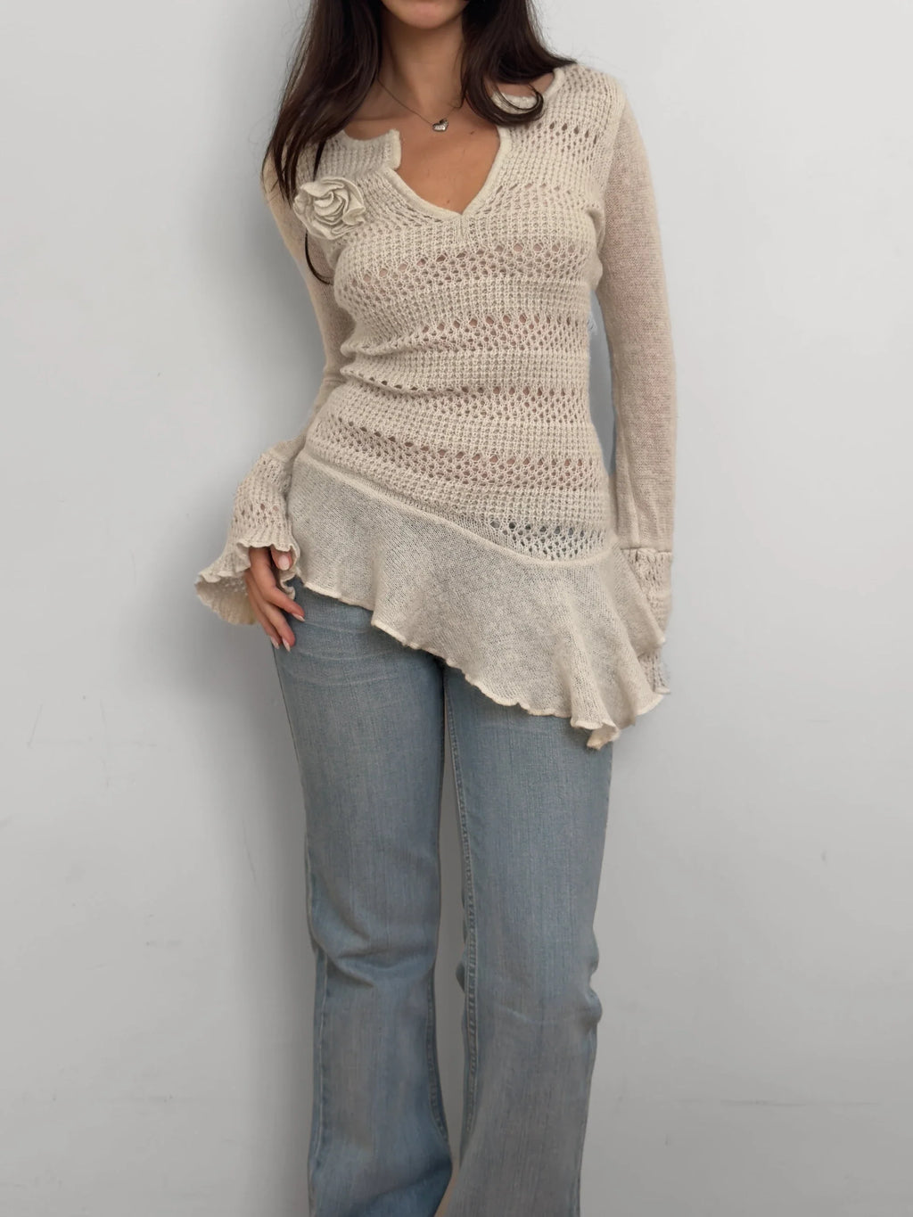 Ruffled Wool Sweater