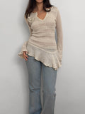 Ruffled Wool Sweater