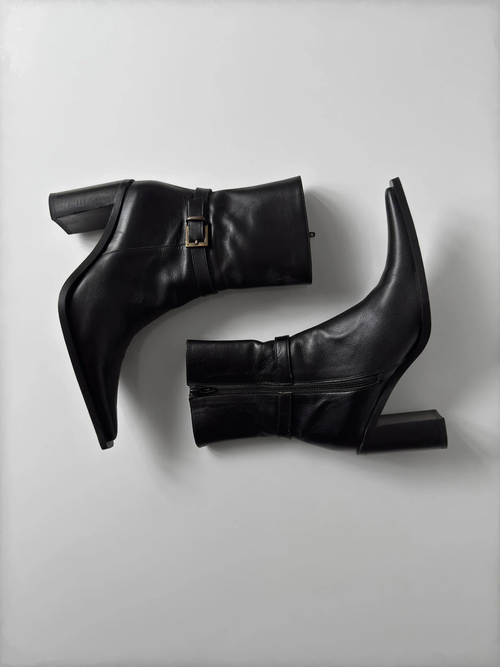 Black Leather Ankle Boot