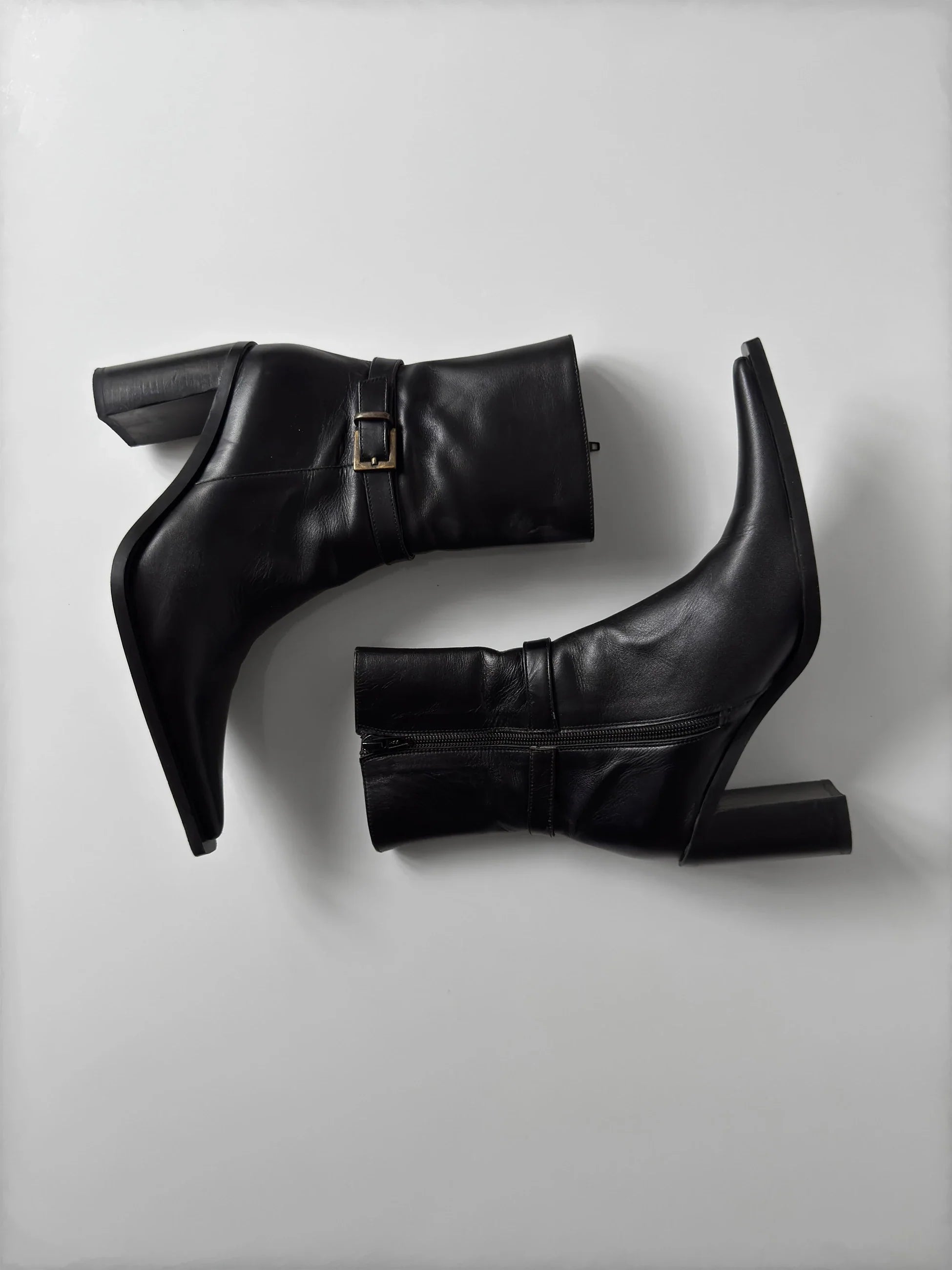 Black Leather Ankle Boot