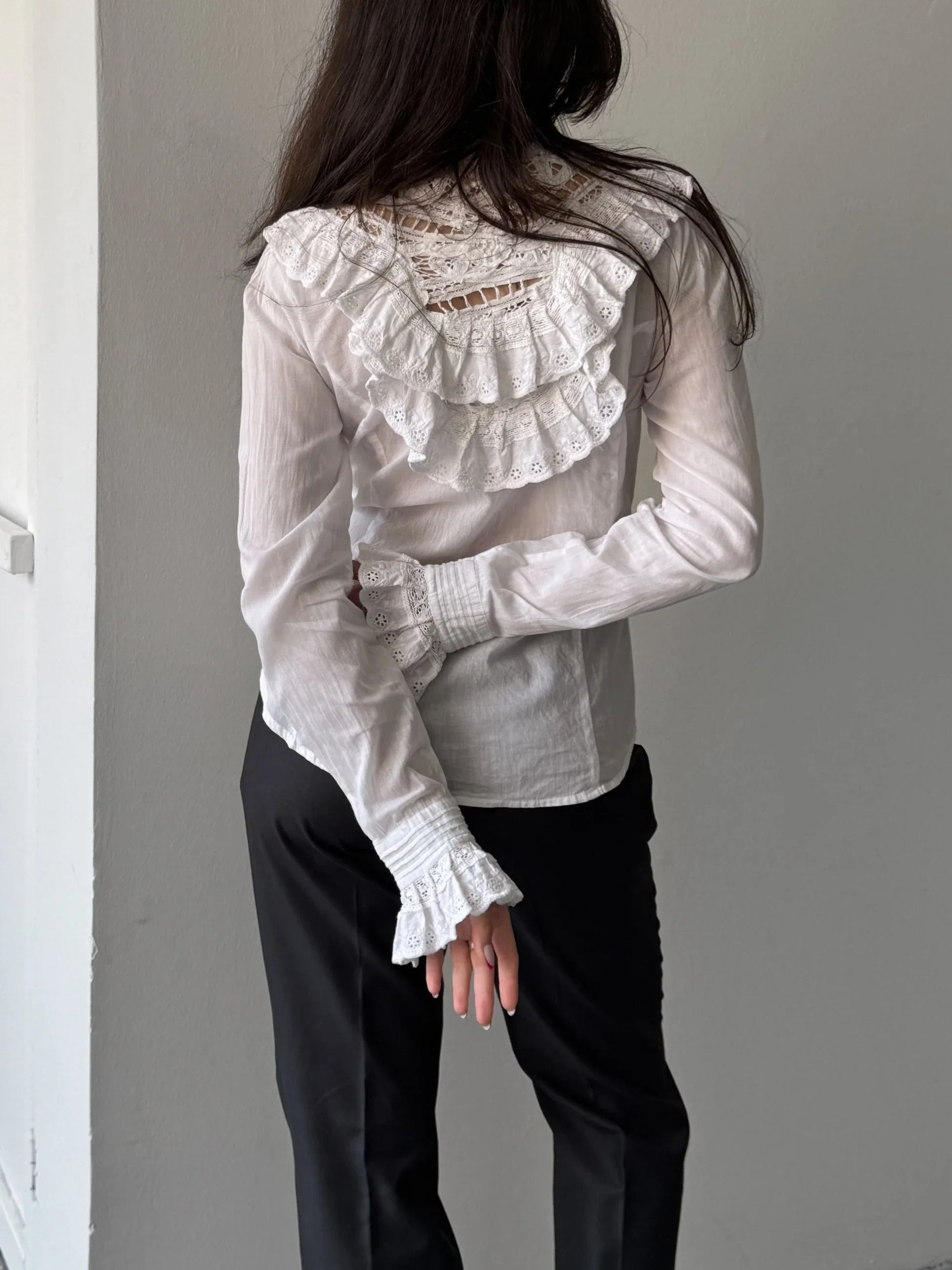 Back-Detailed White Shirt