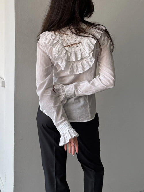 Back-Detailed White Shirt