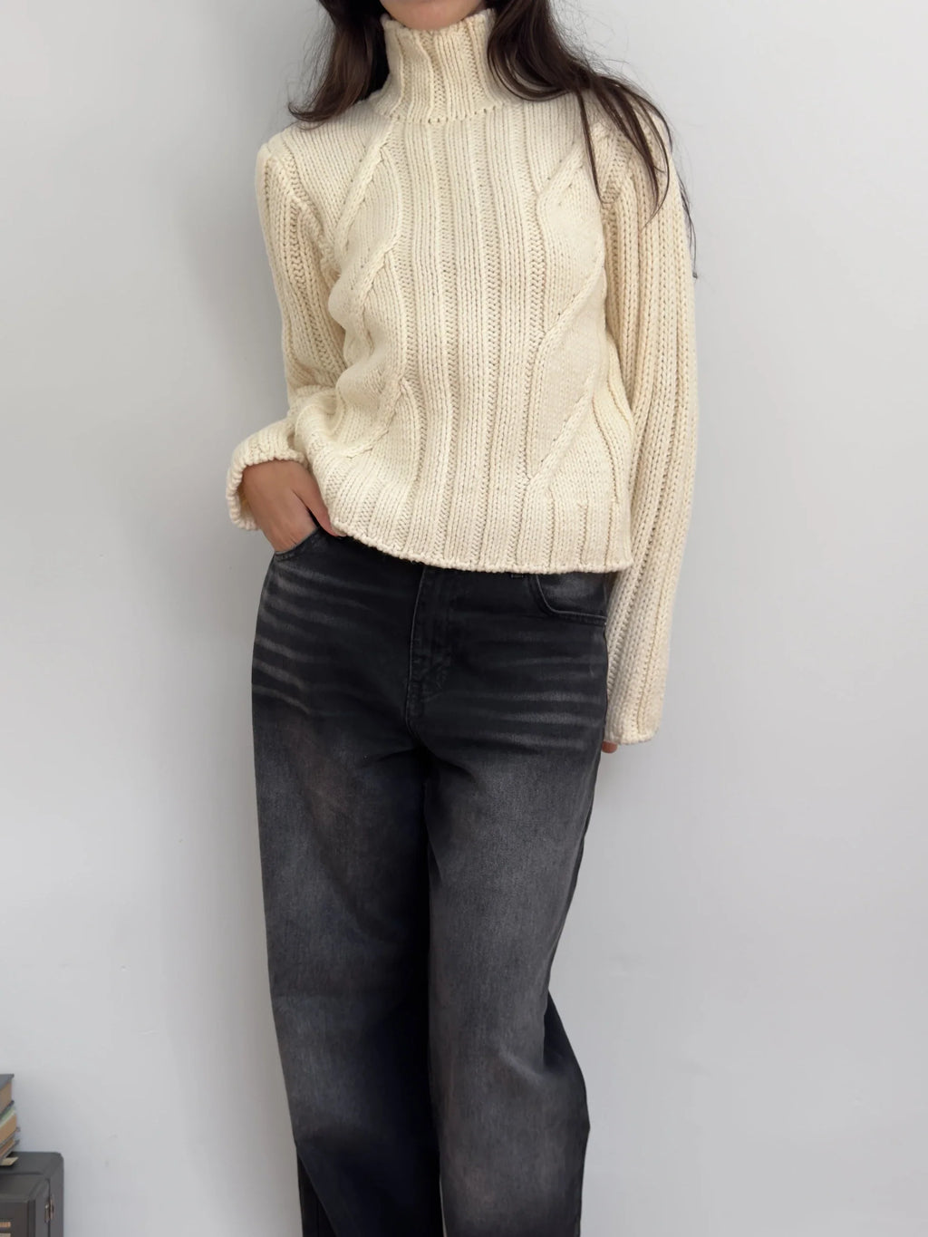 Turtleneck Collar Knit Sweater