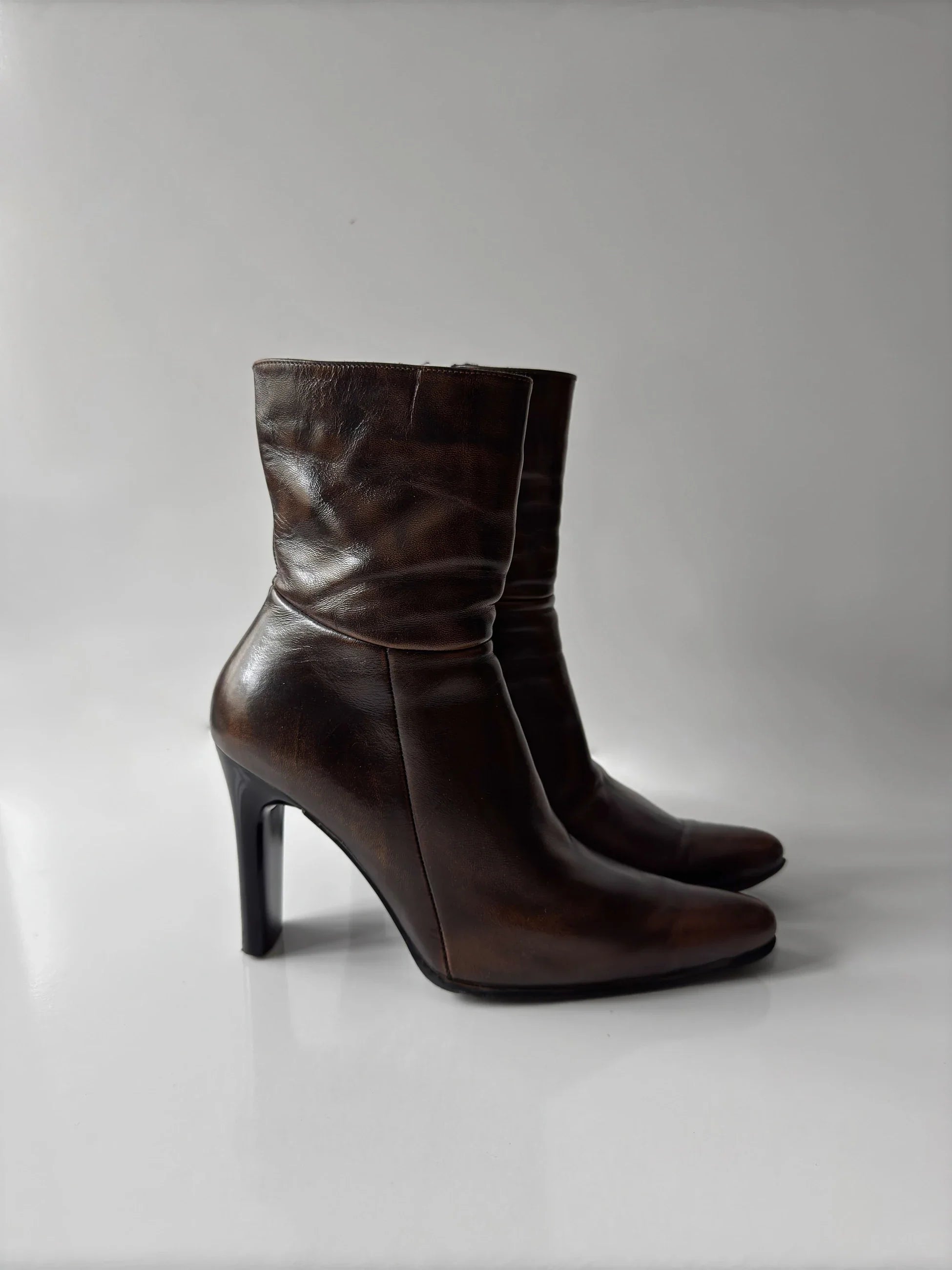 Distressed Leather Ankle Boot