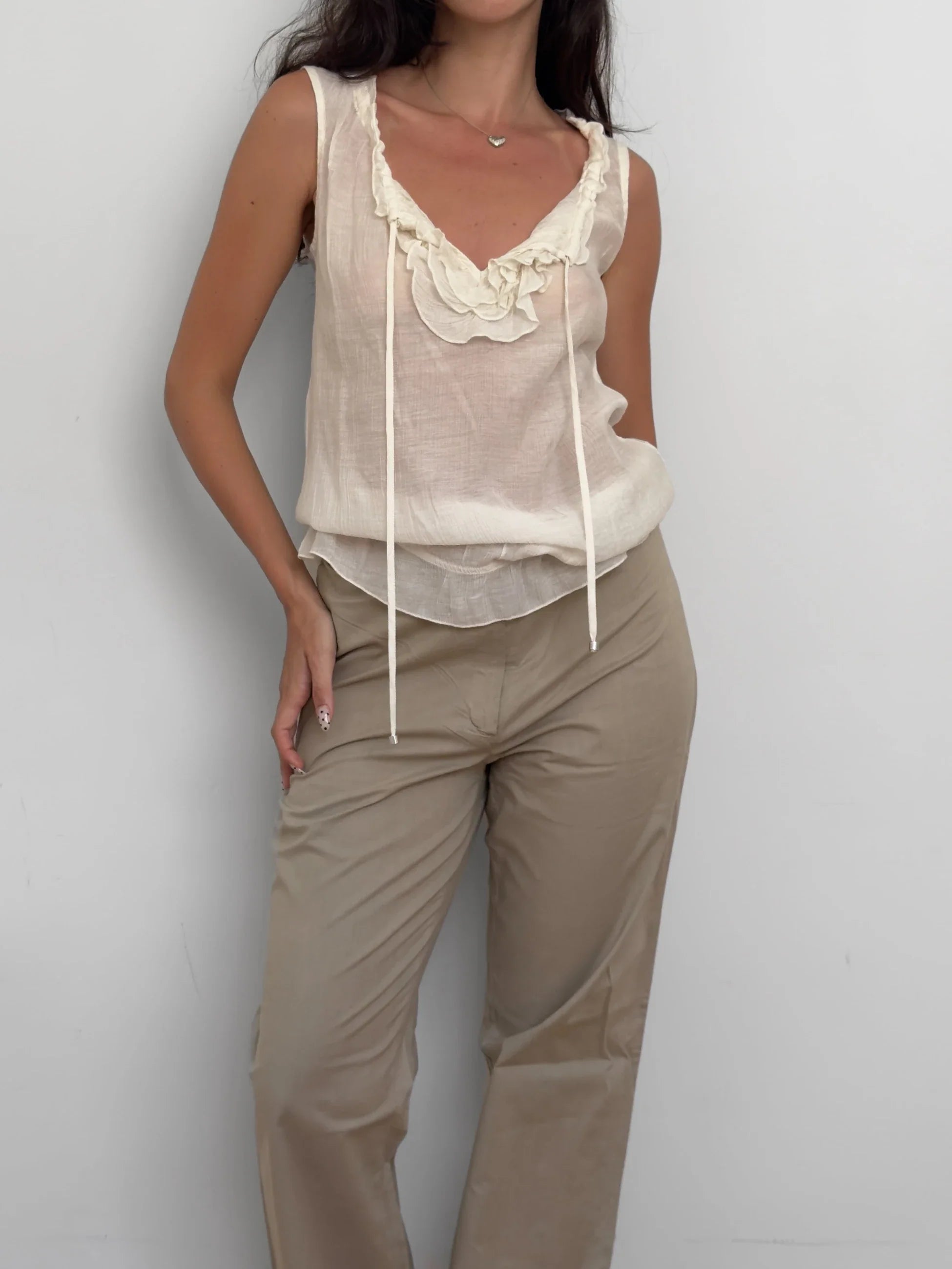 Ecru Silk Blouse