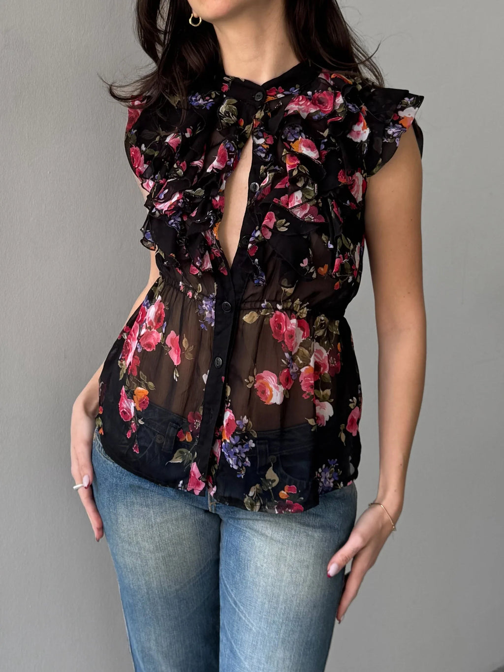 Morgan Floral Tulle Blouse