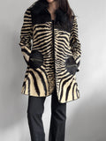 Cowhide Zebra-Print Coat