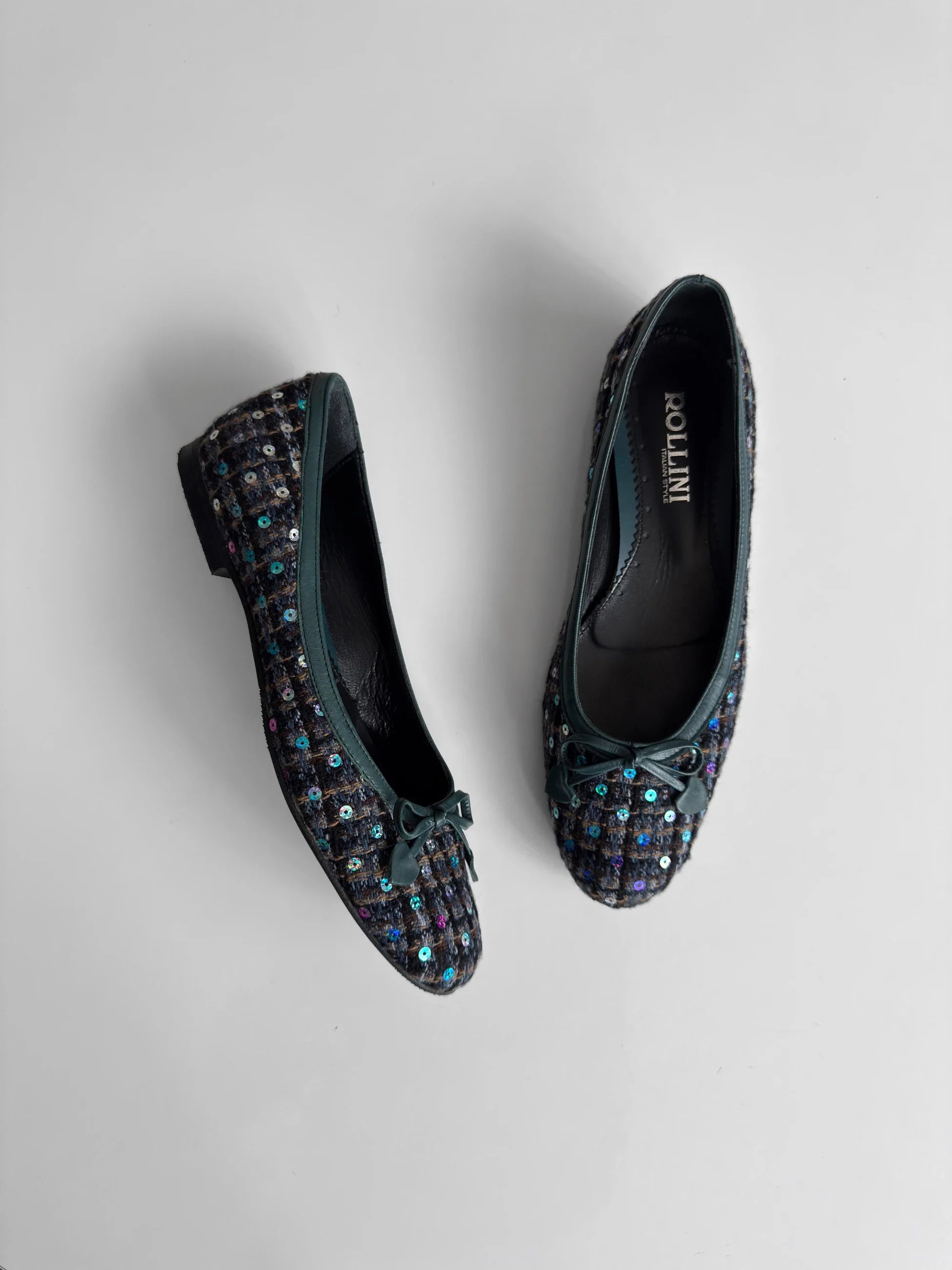 Sequin Tweed Flats