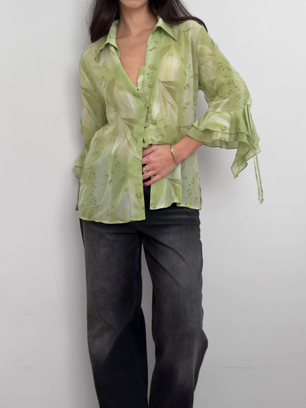 Ruffled Chiffon Shirt