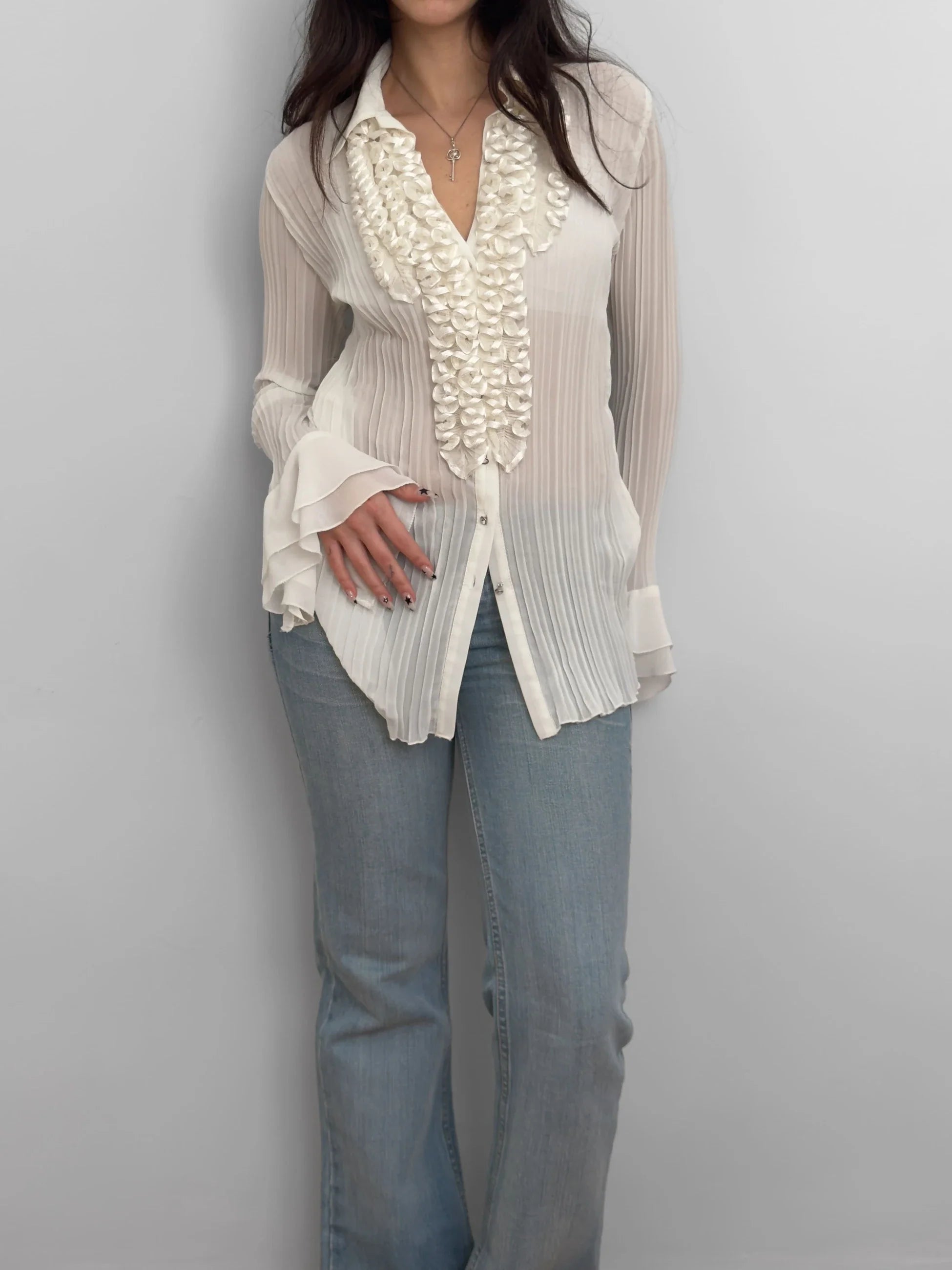 Ecru Chiffon Shirt