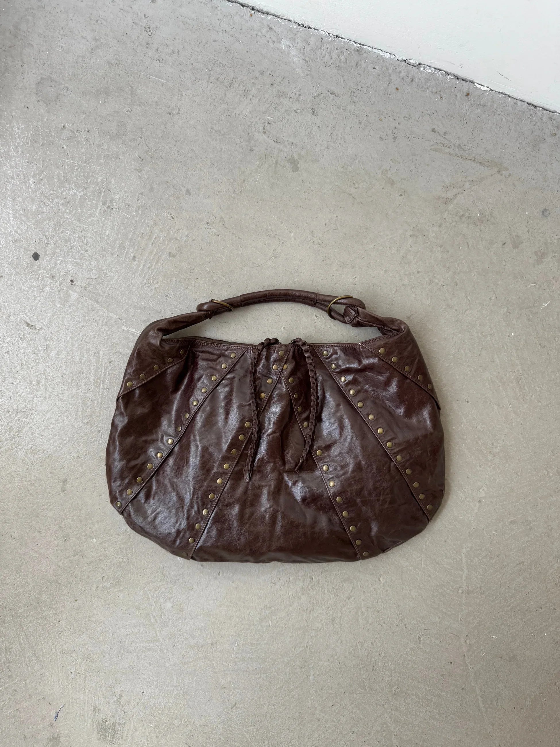Vakko Leather Hobo Bag
