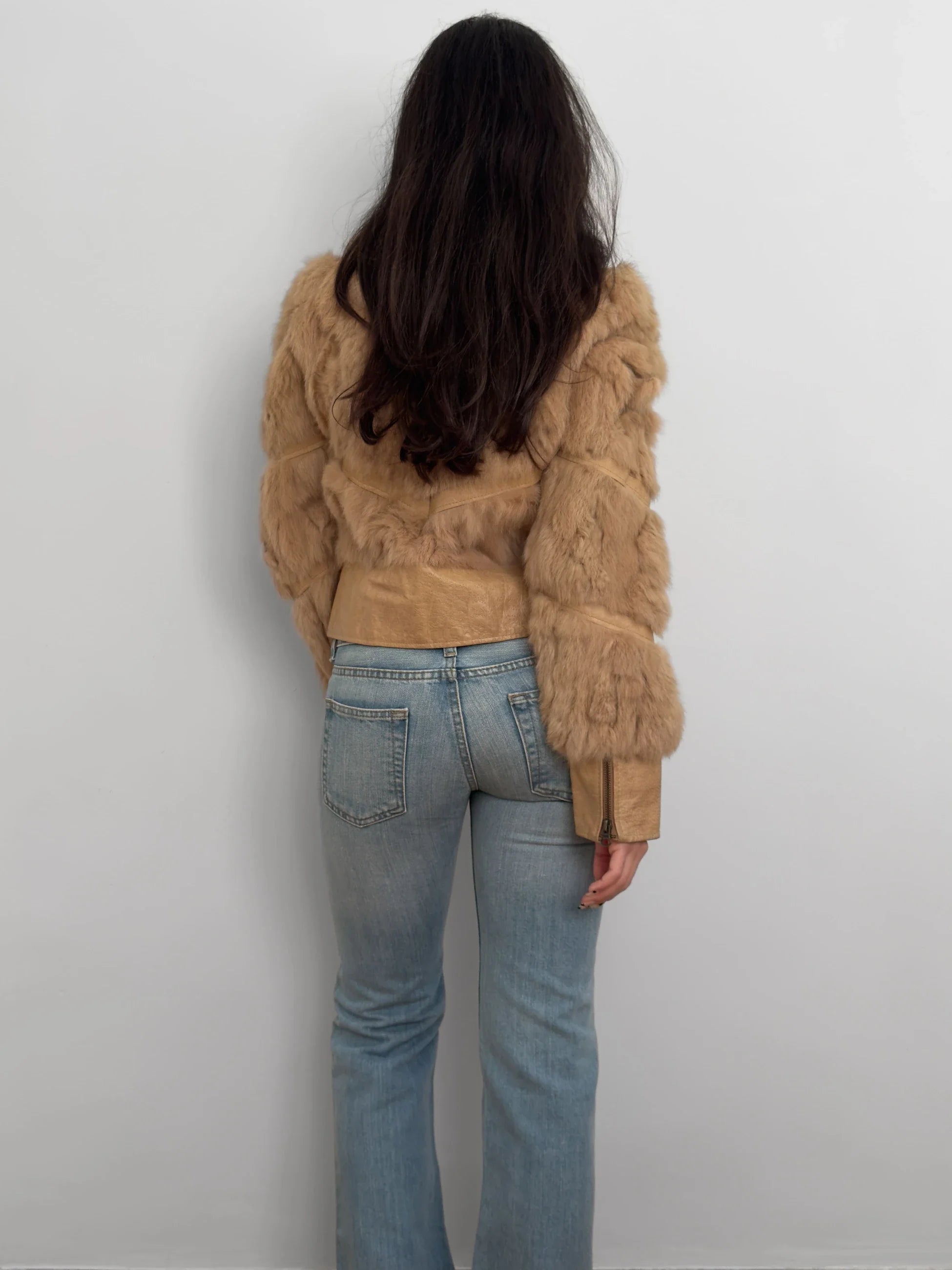 Fur-Trimmed Leather Coat