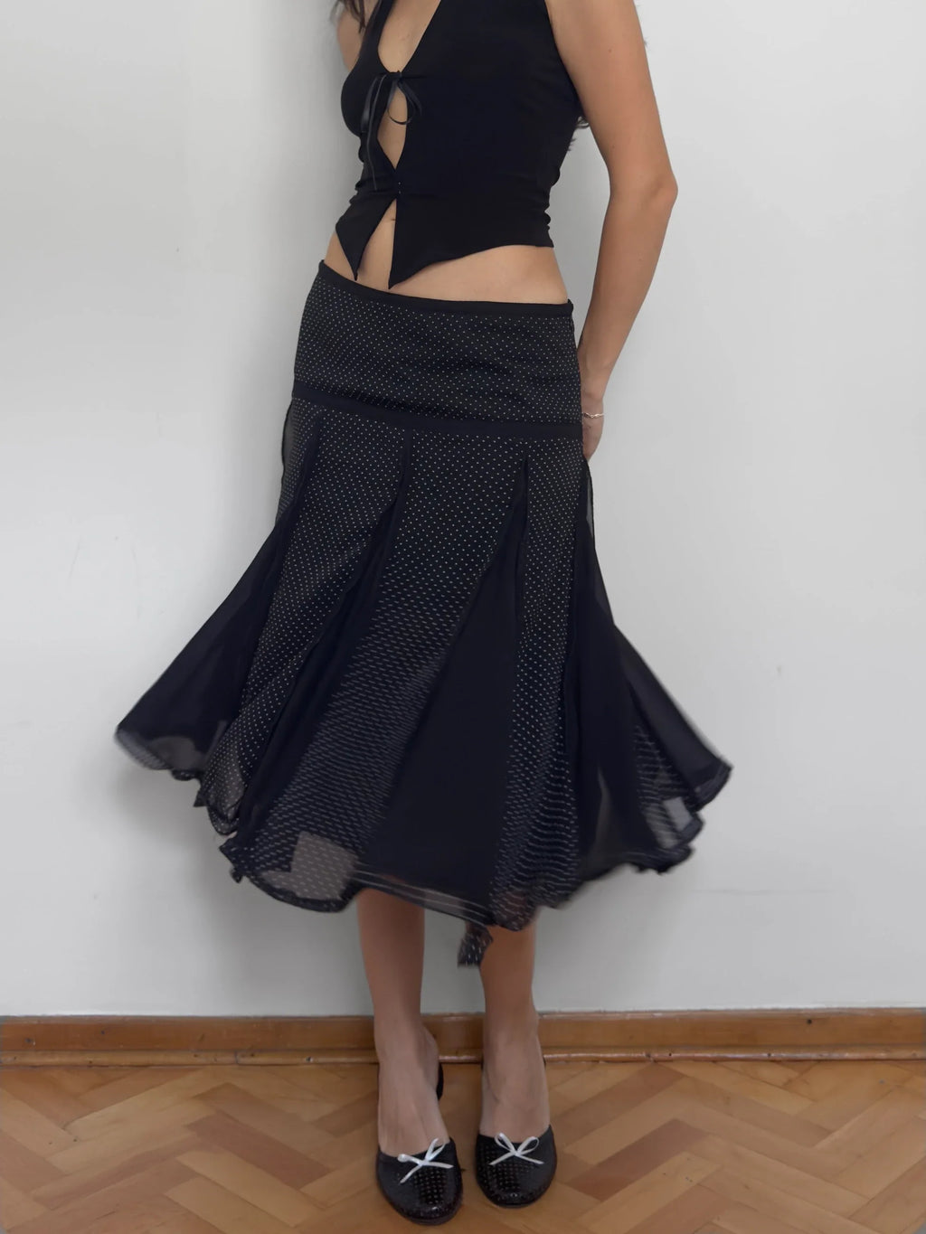 Polka Dot Chiffon Skirt