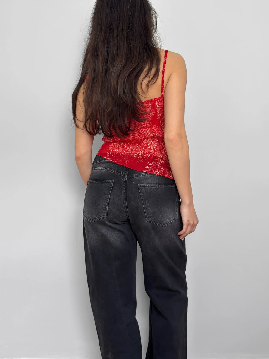 Paris Red Chiffon Blouse