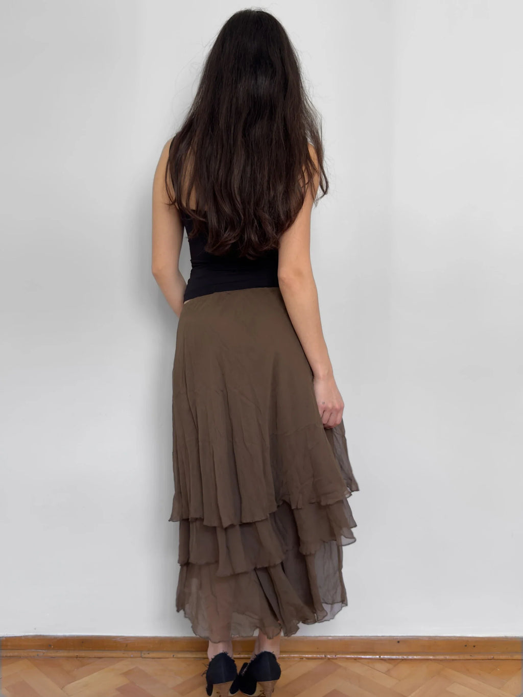 Brown Silk Skirt