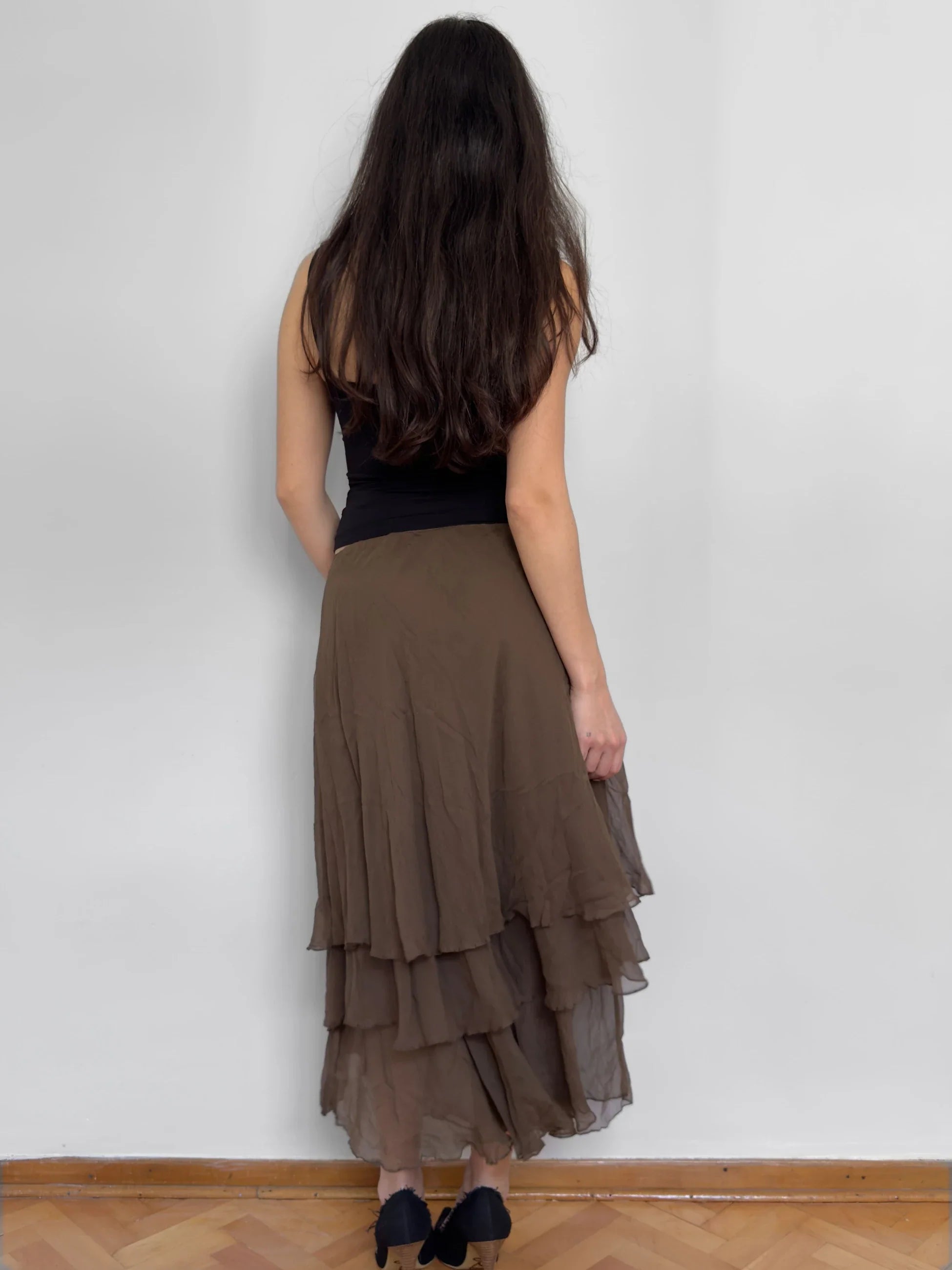 Brown Silk Skirt