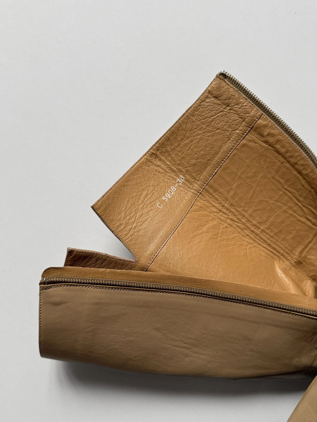 Beige Leather Boots