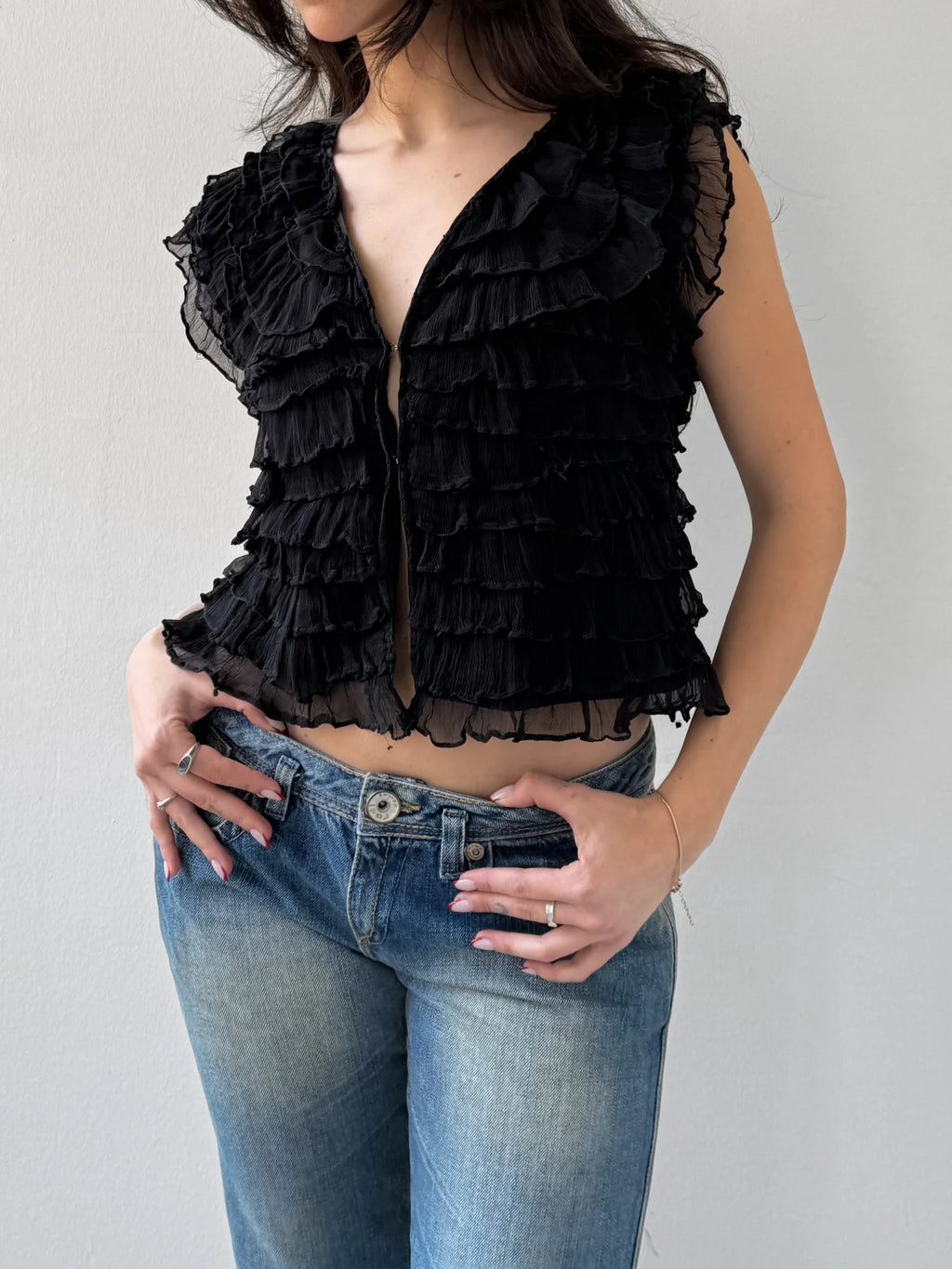 Ruffled Silk Blouse