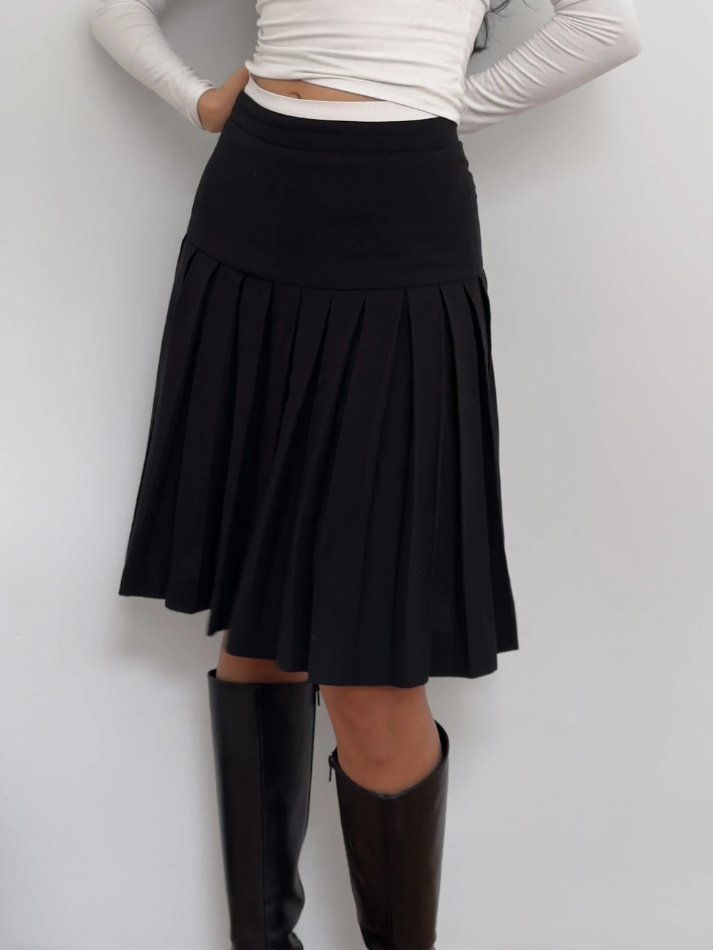 Black Pleated Skirt