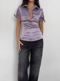 Lilac Satin Blouse